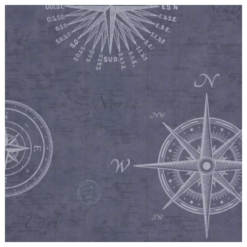 Buy Nautical Navigate Blue FDFD21213 Sailor Chart Wallpaper UK