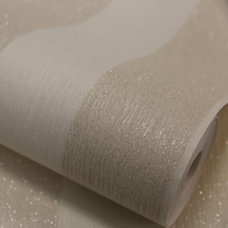 Glitterati Cream & Gold Stripe 32962 Wallpaper