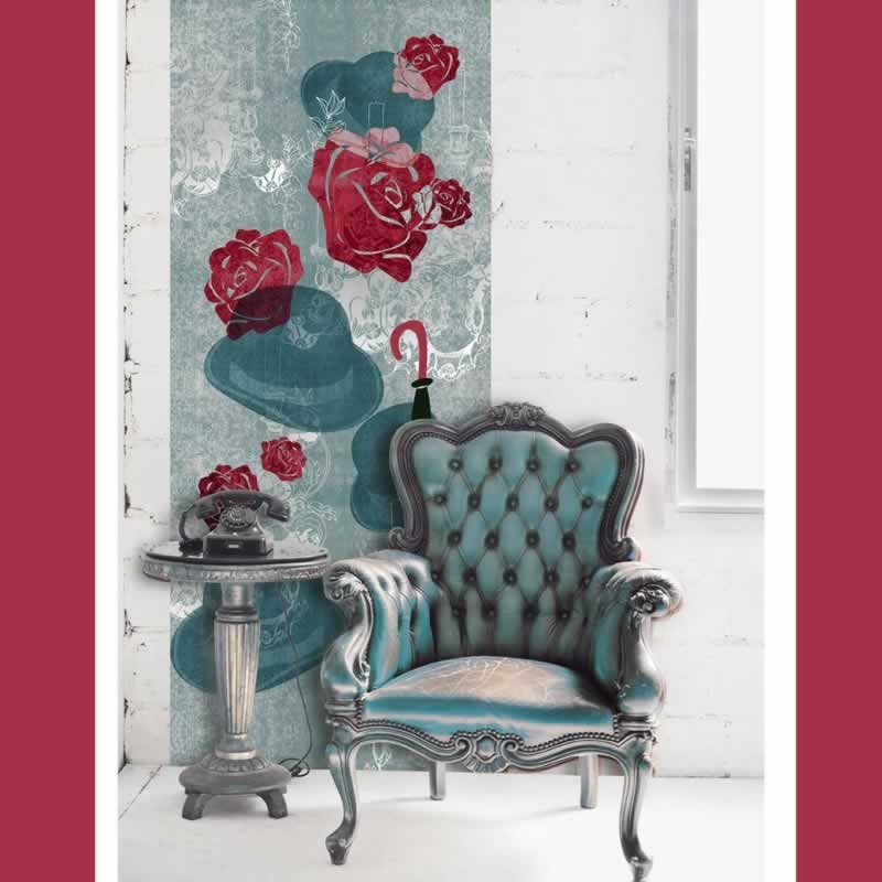 Edward Bowler Wall Mural, Red Wall Mural, Buy Wall Mural