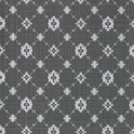 Toison Graphite Grey Trellis Wallpaper