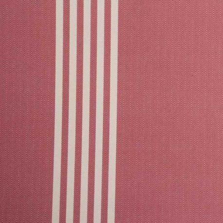 Oxford Stripe Peony Red Wallpaper