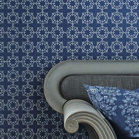 Anchor Tile Marine Blue Wallpaper