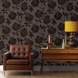 VYMURA SYNERGY CHOCOLATE BROWN GREY SILVER GLITTER WALLPAPER - STRIPE,  FLORAL | eBay