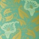 Lavinia Gold on Teal Wallpaper