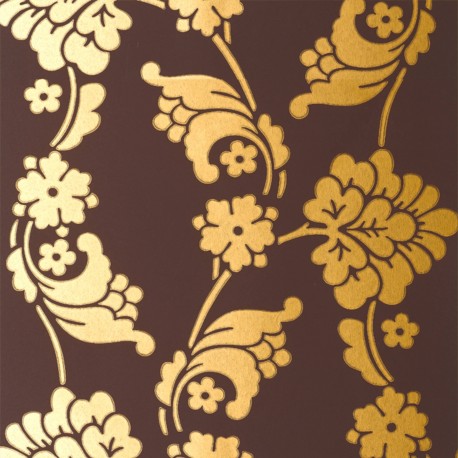 Velvet Jacquard Gold and Chocolate Brown