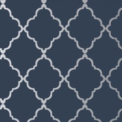 Klein Trellis Silver on Navy