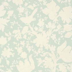 Garden Silhouette Aqua Blue Floral