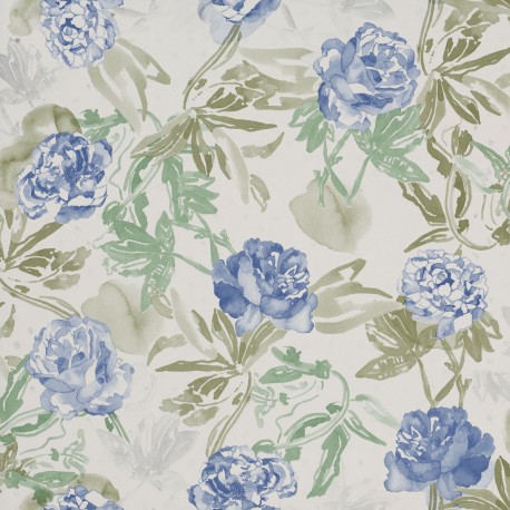 Roses Watercolour Blue Wallpaper