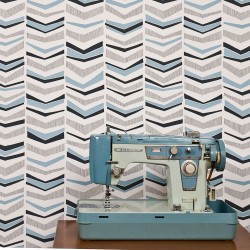 Chevron Bluebird Blue and Grey