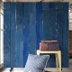 Blue Scrapwood Effect Wallpaper