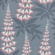 Foxglove Tiki Blue Grey Wallpaper