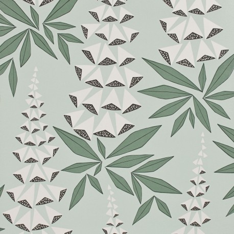 Foxglove Jade Green Wallpaper