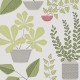House Plants Olive Green Wallpaper