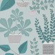 House Plants Marine Blue Wallpaper