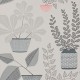 House Plants Pompeii Grey Wallpaper