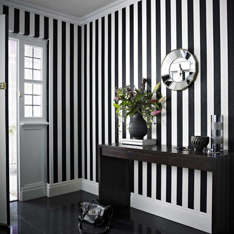 Glitterati Black White Stripe 32 960 Wallpaper