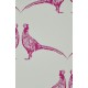 Pheasant Pink & Grey Wallpaper