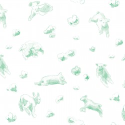 Flying Sheep Aqua Wallpaper