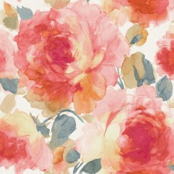 Bloomy Red Floral Wallpaper