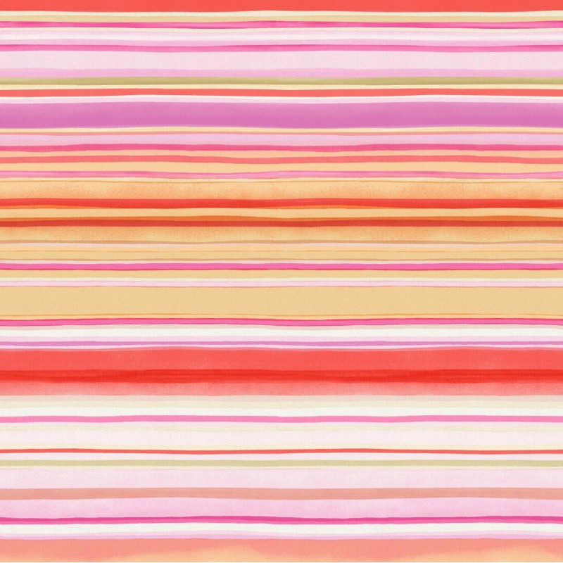 Vilber Drip Red and Orange Striped Wallpaper