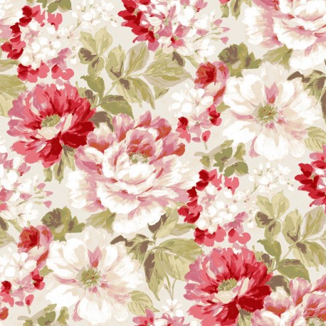 Conrad Red Floral Wallpaper