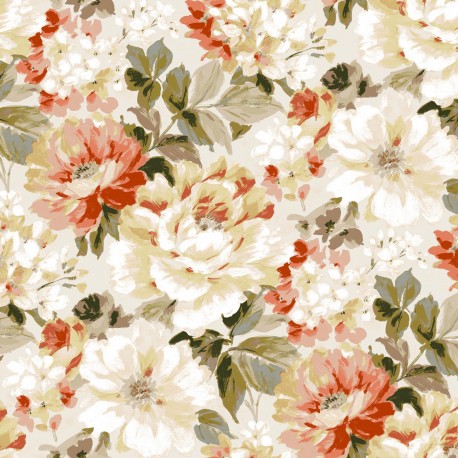 Red floral wallpaper deals