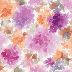 Mae Purple and Orange Floral Wallpaper