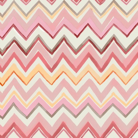 Zig Zag Multicoloured Pink Wallpaper