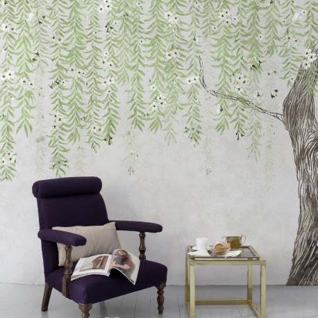 Cora Spring Green Wall Mural