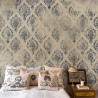 Campagne Française Blue Damask Wall Mural