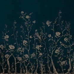Campagne Française Blue Damask Wall Mural
