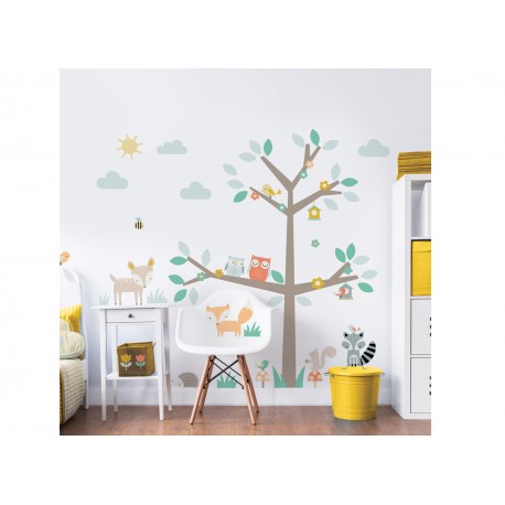 Woodland Tree & Friends Large Character Wall Sticker