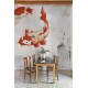 Bekko Koi Carp Grey Wall Mural