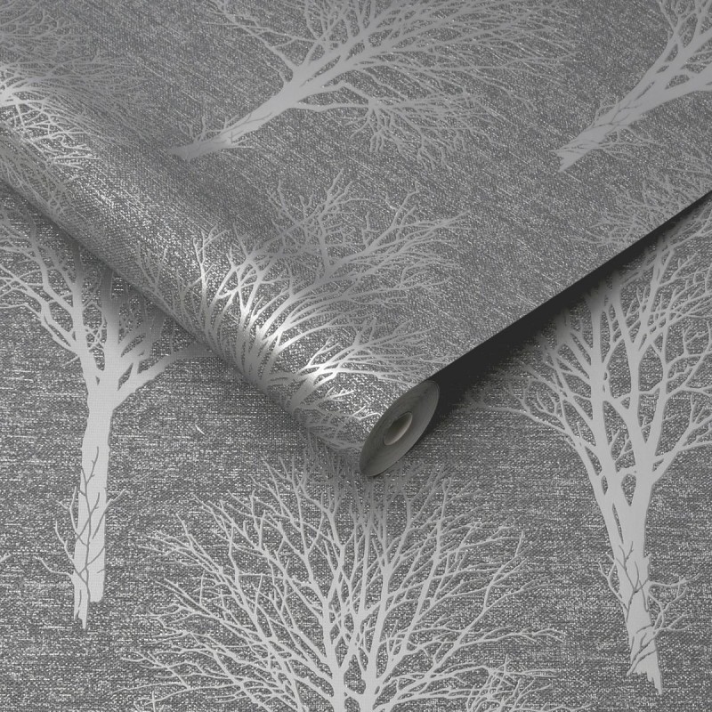Landscape Charcoal Grey Tree Wallpaper