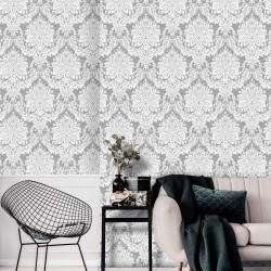 Vogue Charcoal Grey Damask