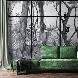 Casa de Vidro Off Grey Frame Wall Mural