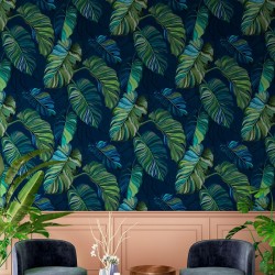 Carioca Navy Palm Leaf