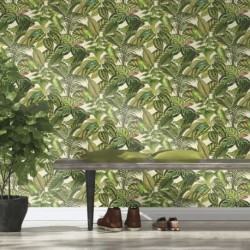 Lush Topical Palm Green & Orange