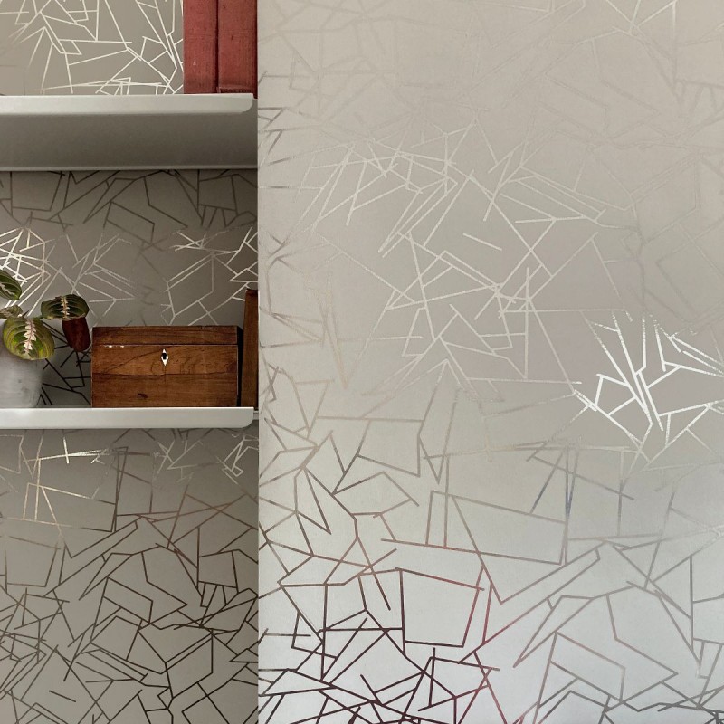 Angles by Erica Wakerly - Pewter / Limestone - Wallpaper 