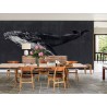 Acqua Blue Whale Vintage Wall Mural