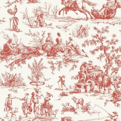 Bucolic Toile Coral