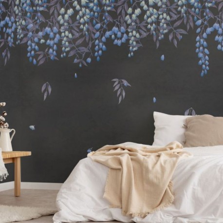 Manuela Wisteria Indigo Wall Mural