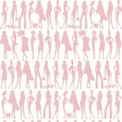 Bond Girls Rose Pink Retro Wallpaper