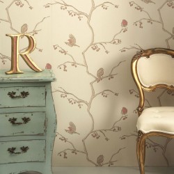 The English Robin Stone Cream Wallpaper