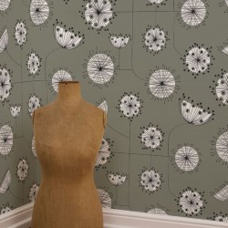 Dandelion Mobile Grey With White Wallpaper