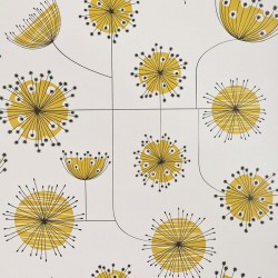 Dandelion Mobile Yellow on White Wallpaper