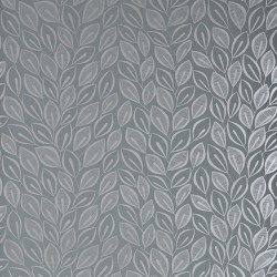 Leaves Silver On Graphite Wallpaper