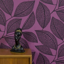 Pebble Leaf Purple Wallpaper