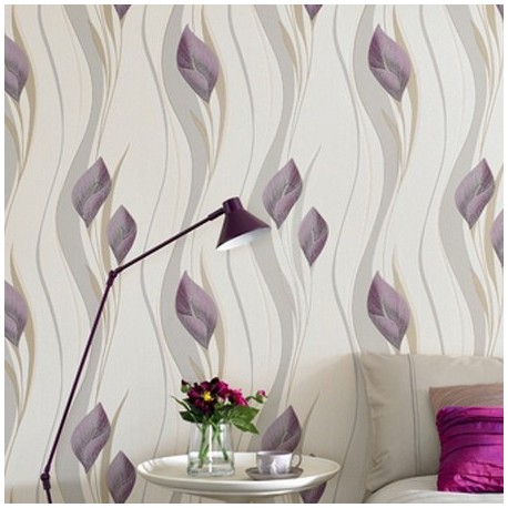 Purple & Cream Flower Wallpaper | Peace Purple Wallpaper Direct