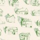 Houses Green Wallpaper